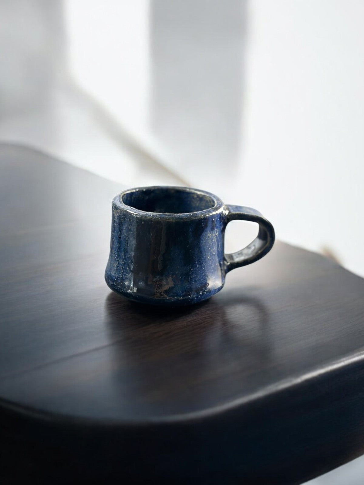 El Yapımı Seramik Kupa – Efektli Mavi Sırlı